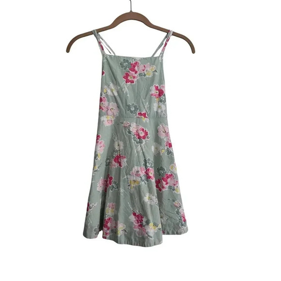 Polo Ralph Lauren Turquoise Pink Floral Hour Glass Mini Dress Size 10 - Picture 1 of 4